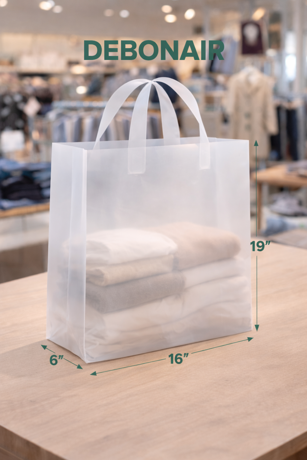 Frosted Plastic Shopping Bags